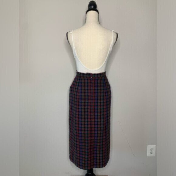 Quasimodo Vintage High Waist Plaid Midi Skirt - Picture 8 of 17